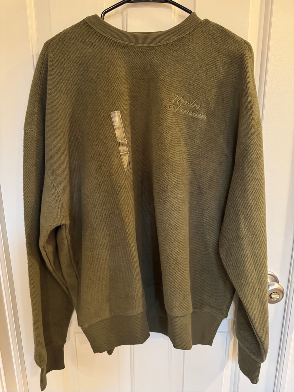 NWT Under Armour UA Icon Rev Terry Crew Men’s L Marine OD Green